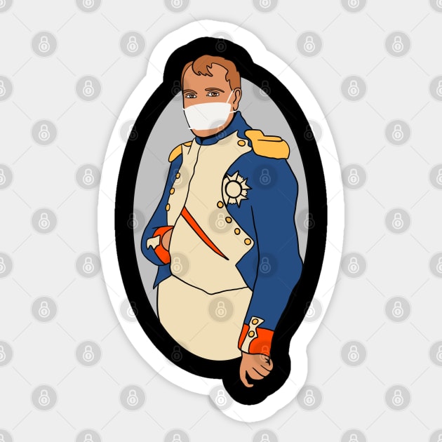 Napoleon In Face Mask - Social Distancing Quarantine Drawing Sticker by isstgeschichte